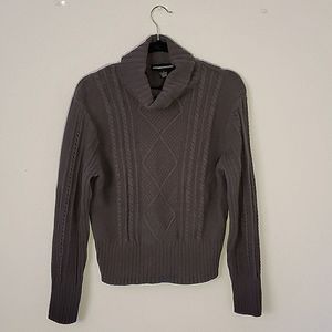Norton McNaughton Large grey cableknit turtleneck